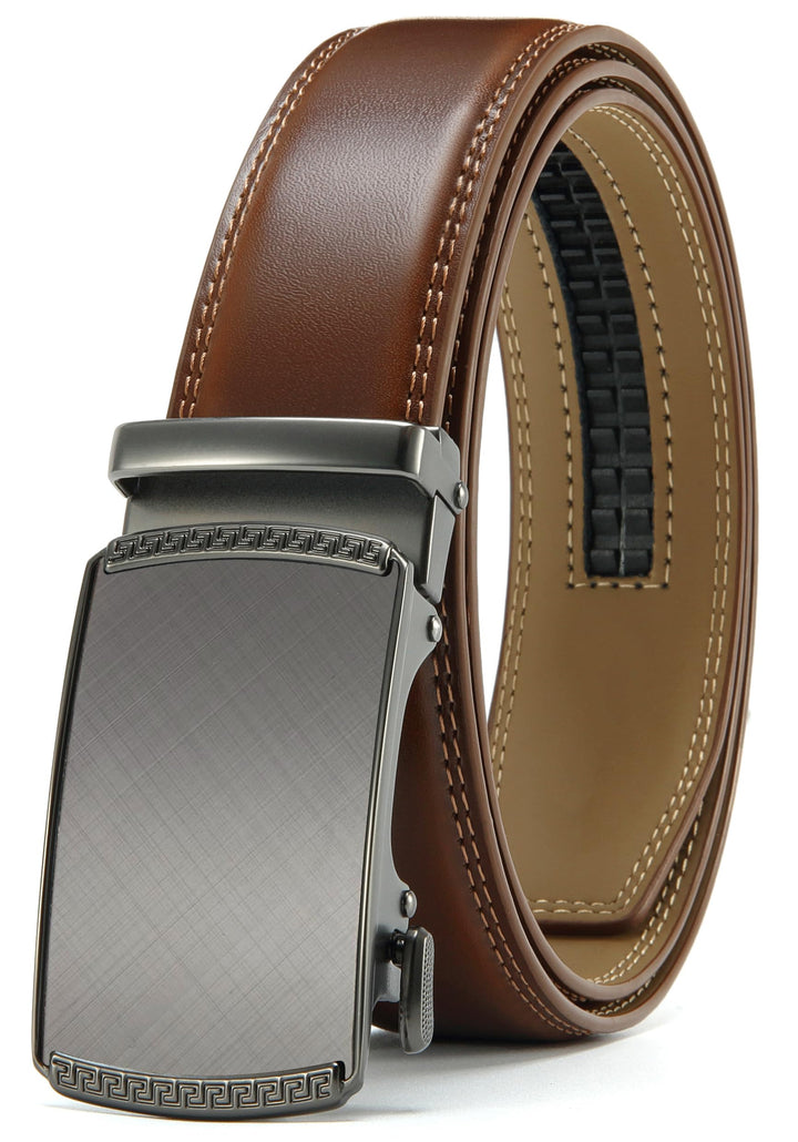 CHAOREN Gürtel Herren, Automatik Ledergürtel Herren 35mm ohne Löcher Taille 80-90cm (Gesamtlänge 105