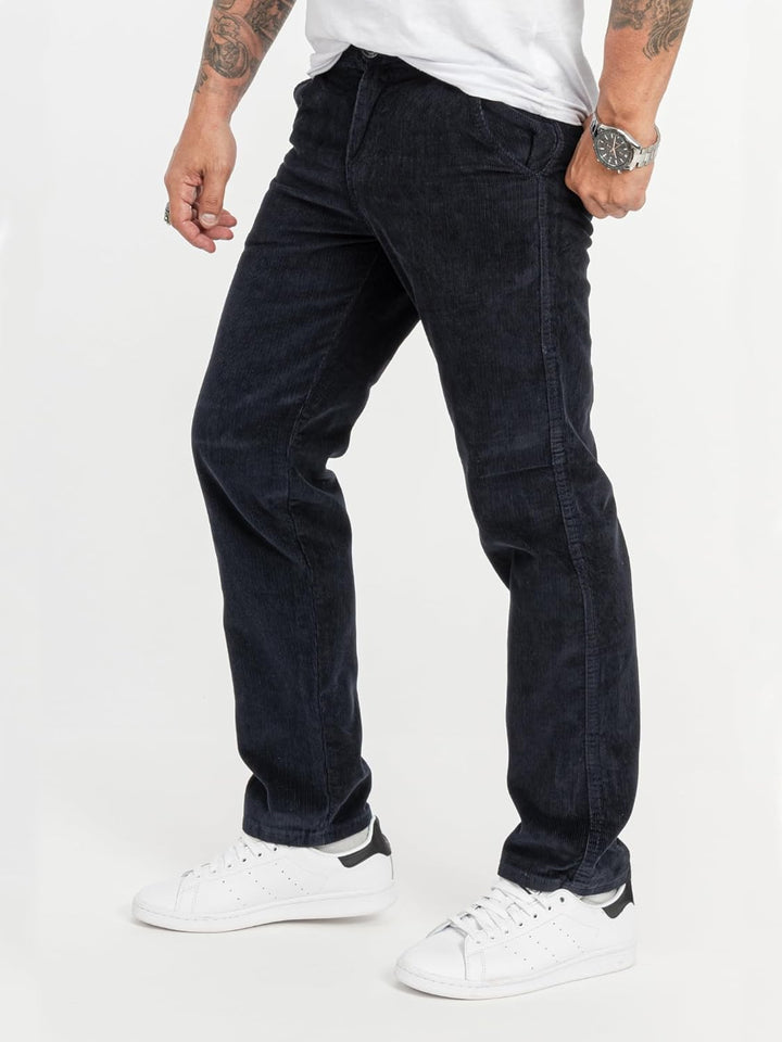 Rock Creek Herren Cord Hose Regular Fit Chino Hose RC-2156 29W / 30L Navy, 29W / 30L Navy
