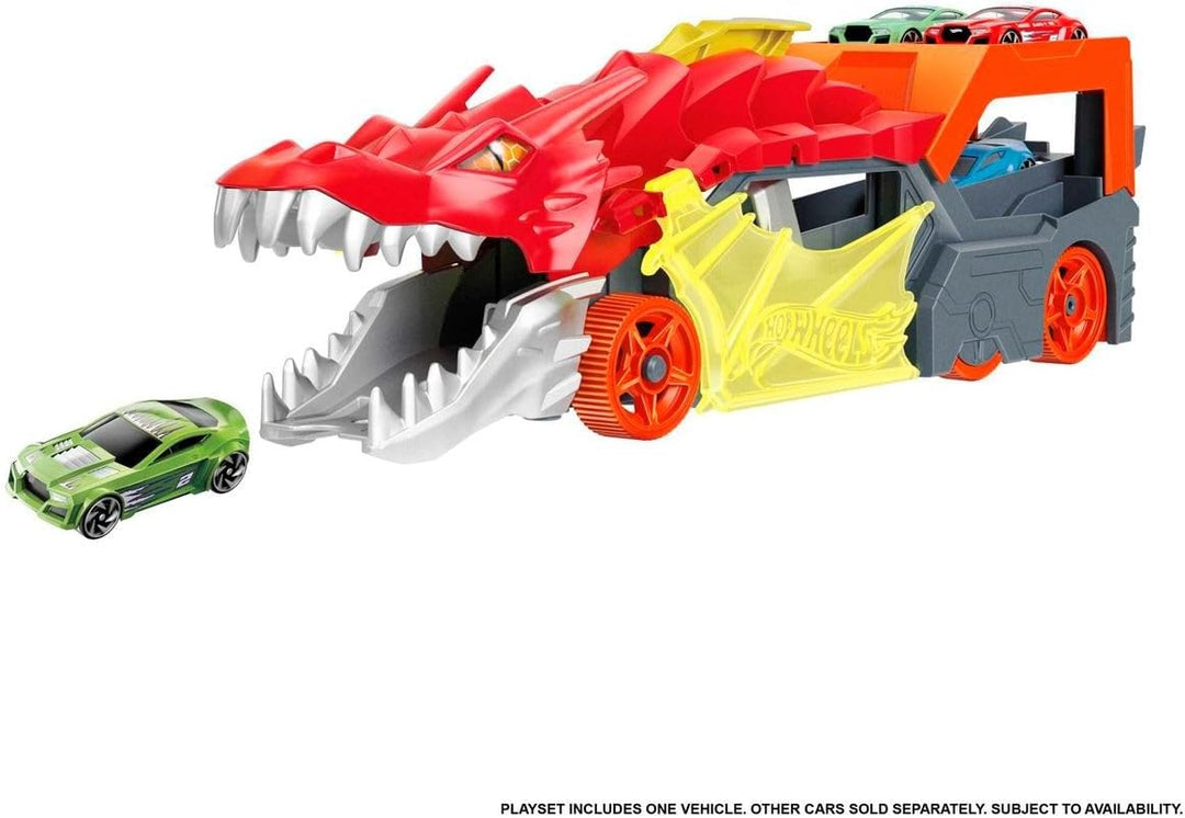 Hot Wheels Drachenwerfer, inkl. Auto, Mehrfarbig, einzigartig (Mattel GTK42)