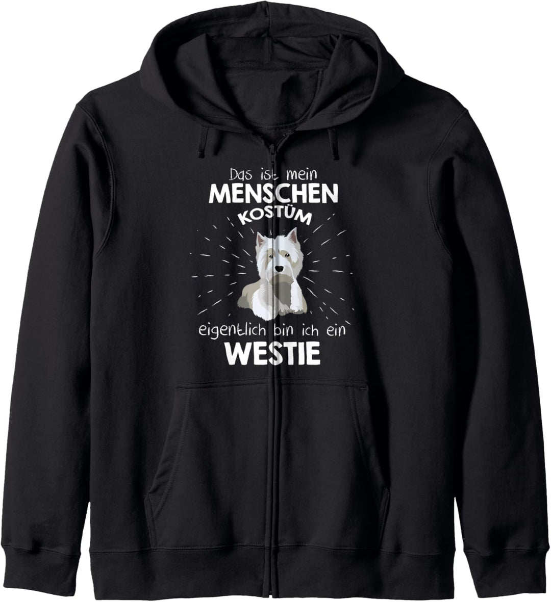 Mein Menschen Kostüm Bin ich ein Westie, Halloween Outfit Kapuzenjacke