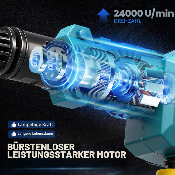 WingFly Akku Hochdruckreiniger mit 2 Akku 4000mAh und Ladegerat,3-Gang-Modus, Bürstenloser Motor, 6-