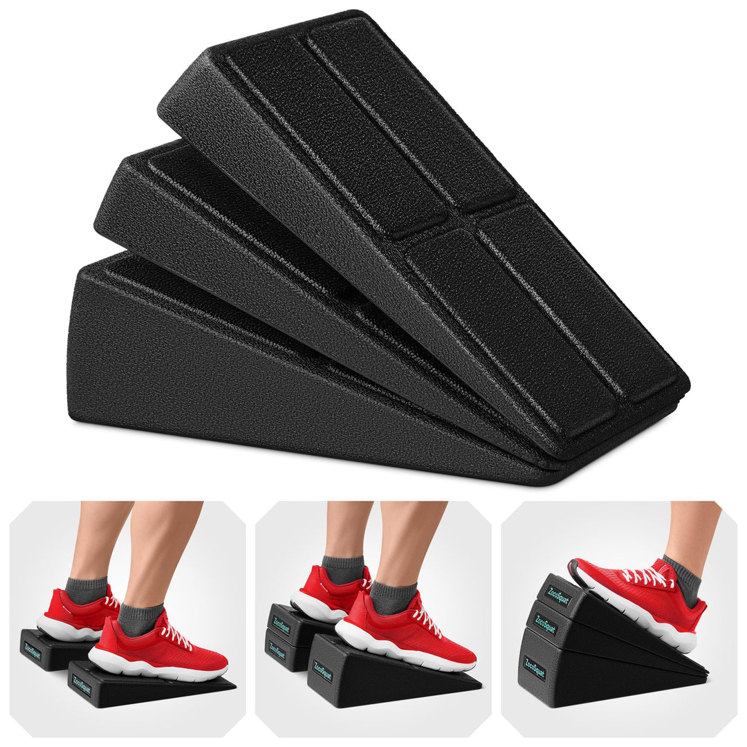 Squat Wedge Set von 3-2x 8,5° Übungskeile für Kniebeugen + 1x 17° Squat Wedge Block - Konfigurierbar
