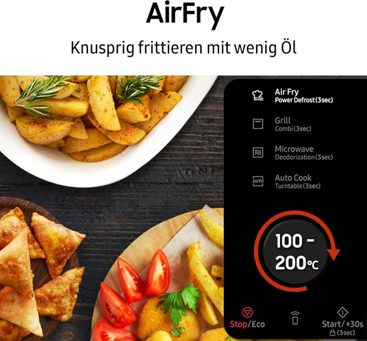 Samsung MC32DB7746KDE1 Bespoke Mikrowelle mit Grill und Heissluft, 32 l, 900 W, Smart Control, AirFr