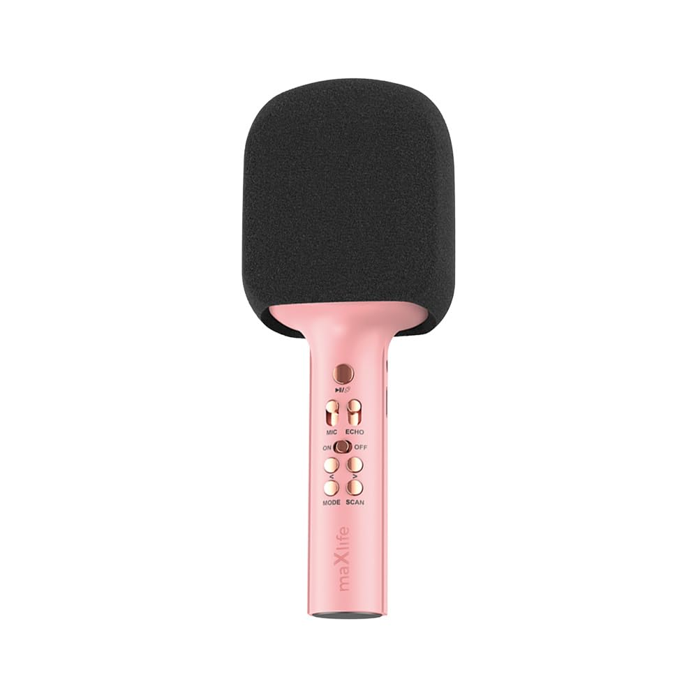 FOREVER MaxLife Bluetooth-Mikrofon mit Lautsprecher MXBM-600 Rosa Kabellos Lautsprecher mit Microfon
