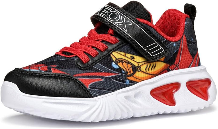 Geox Jungen J Assister Boy Sneaker 24 EU Black Yellow, 24 EU Black Yellow