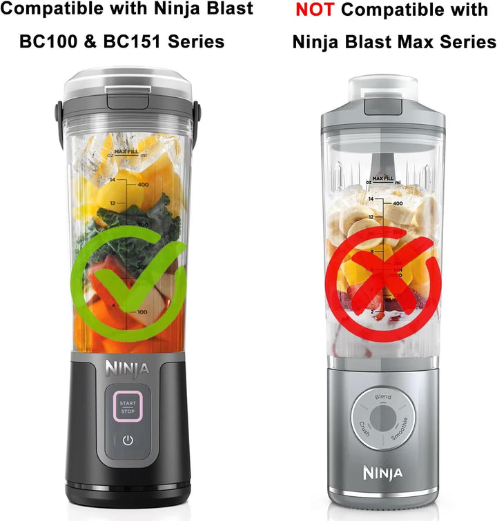 Mixgefäss Ersatzbecher kompatibel mit Ninja Blast Tragbarer Mixer BC151EUNV BC151EUBK BC151EUPR BC15
