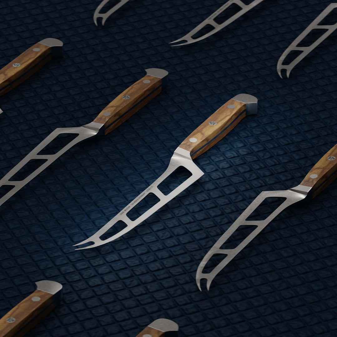 GÜDE Solingen - Weichkäsemesser Käsemesser geschmiedet, 15 cm, Olivenholz, ALPHA OLIVE, Doppelkropf,