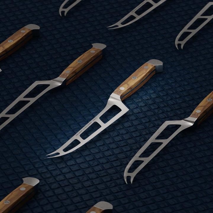 GÜDE Solingen - Weichkäsemesser Käsemesser geschmiedet, 15 cm, Olivenholz, ALPHA OLIVE, Doppelkropf,