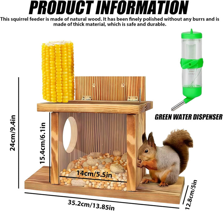 Eichhörnchen Futterhaus aus Holz - Eichhörnchen Futterstation, Eichhörnchen Haus Wetterfest, Eichhör