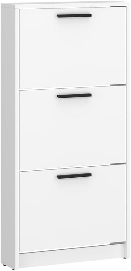 Step Up Schuhschrank Schuhkipper Schmal 52 cm Tiefe 18 cm für Flur | Schlankes Schuhregal für den Fl