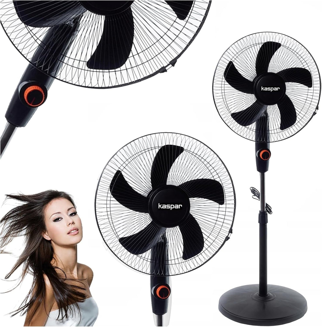 Kaspar Ventilator Standventilator mit 3 Windgeschwindigkeiten Oszillationsfunktion Schwenkfunktion 4