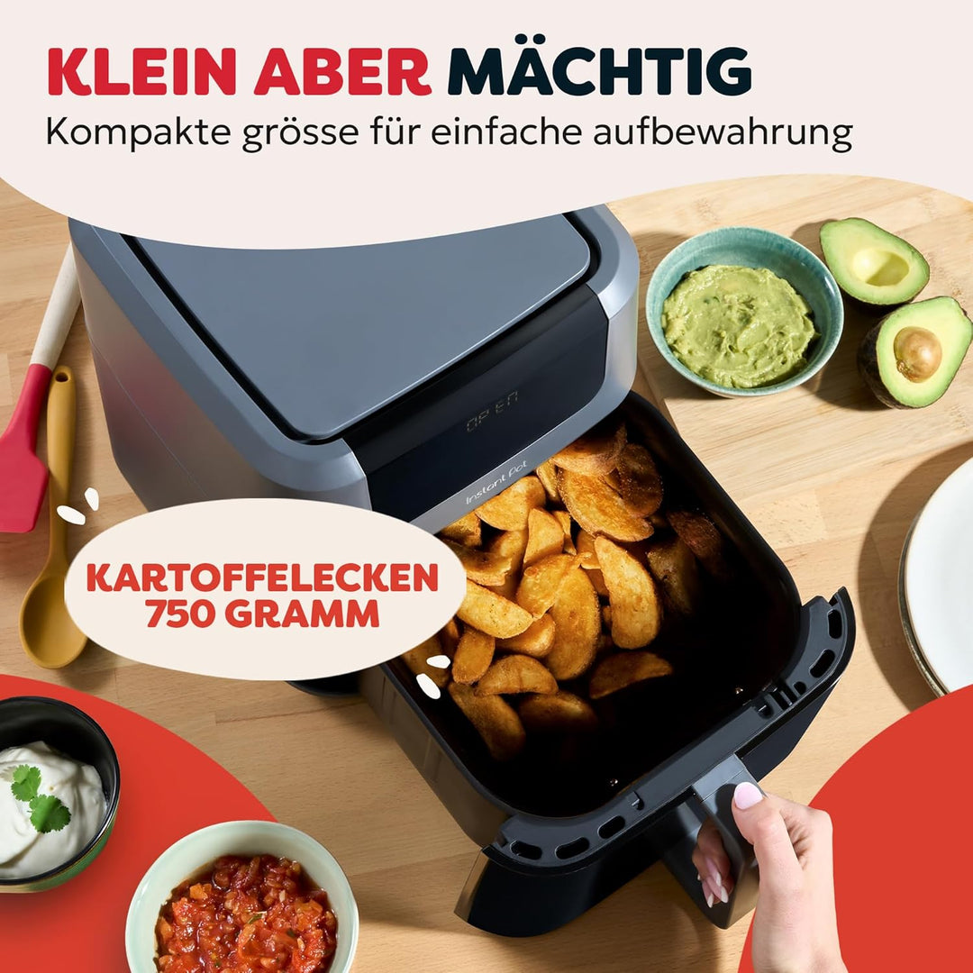 Instant Pot Vortex Compact Trüffel Grau Heissluftfritteuse 5 l Korb, Familiengrösse, 4 in 1 – Heissl
