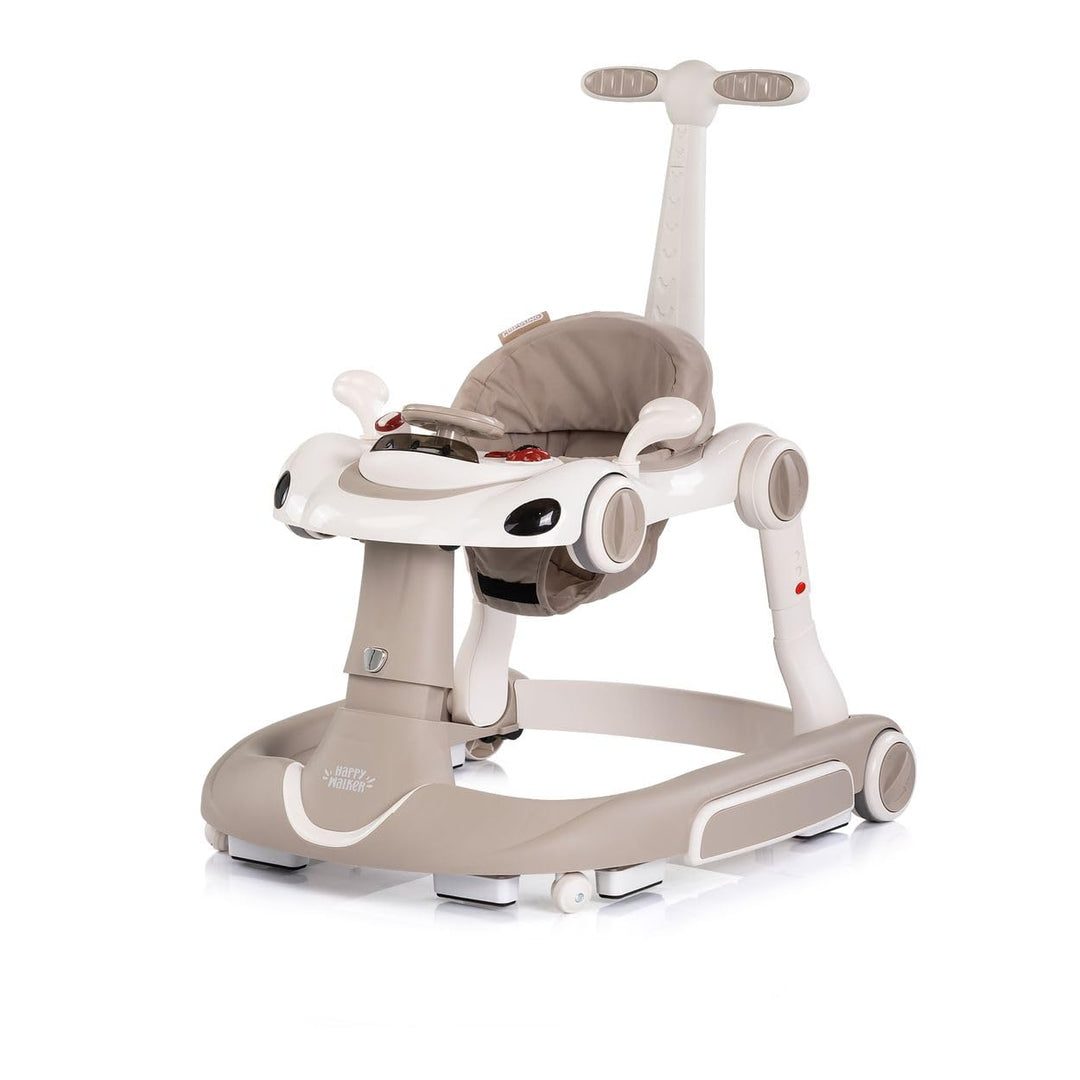 Chipolino Lauflernhilfe Happy Walker 5 in 1 Schaukelfunktion Musik Lichter Räder beige, beige