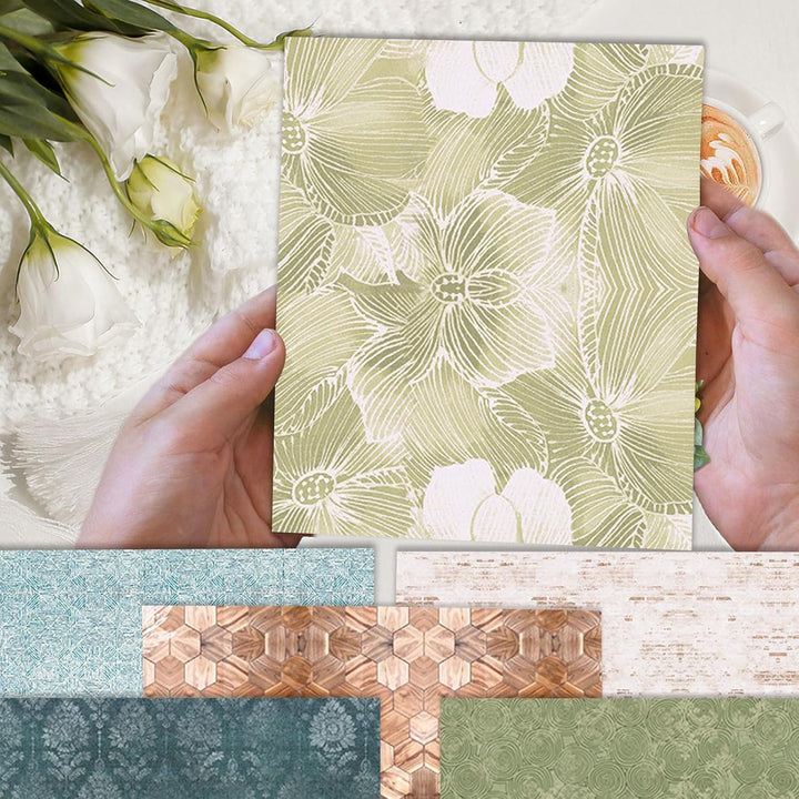 24 Blatt Scrapbook Papier, 30,5 x 30,5 cm, 24 Designs Doppelseitiges Muster Papier, Dekorpapier Set,