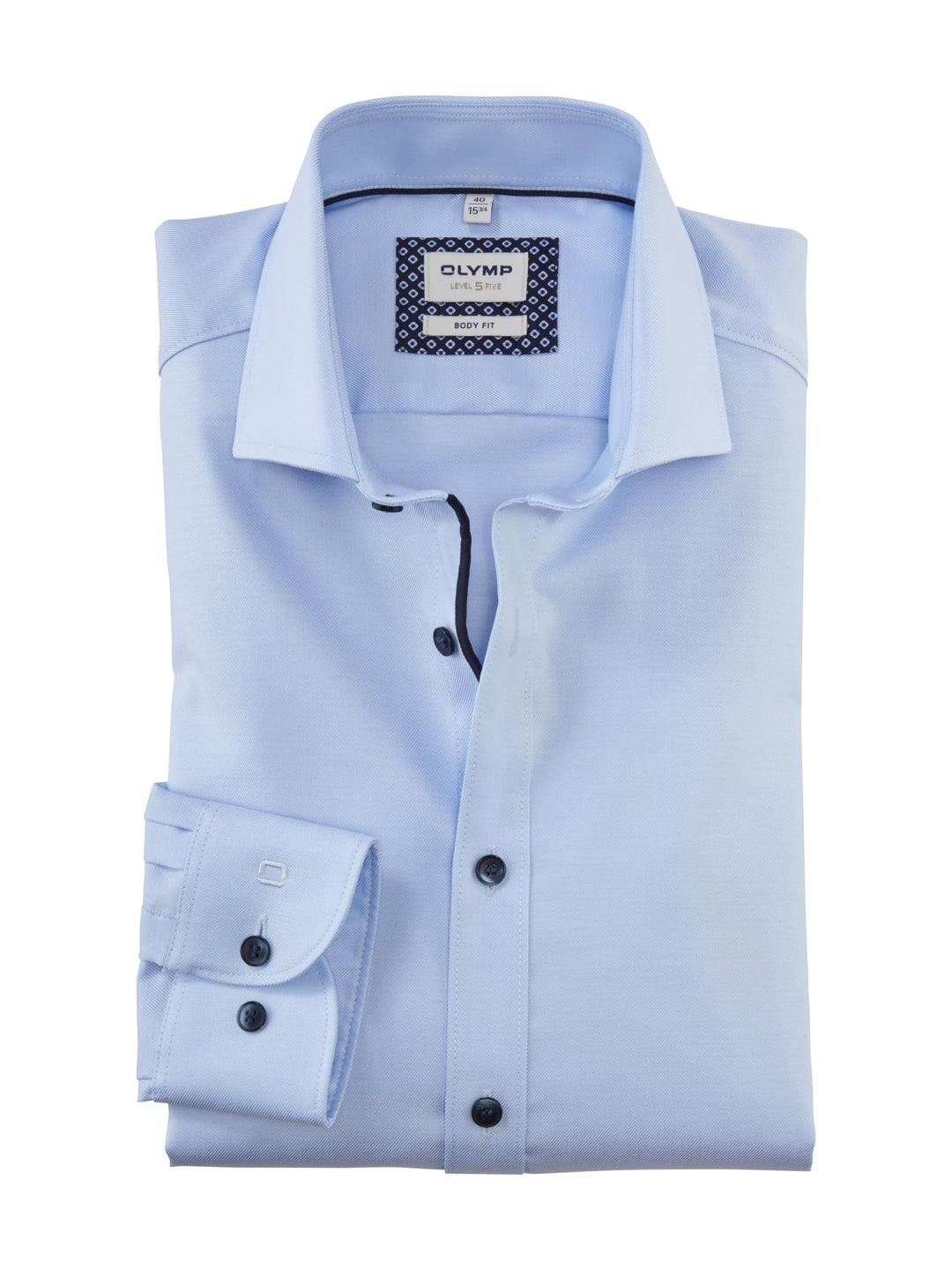 OLYMP Level Five Body fit Hemd Langarm Stretch Twill hellblau 37 Hellblau, 37 Hellblau