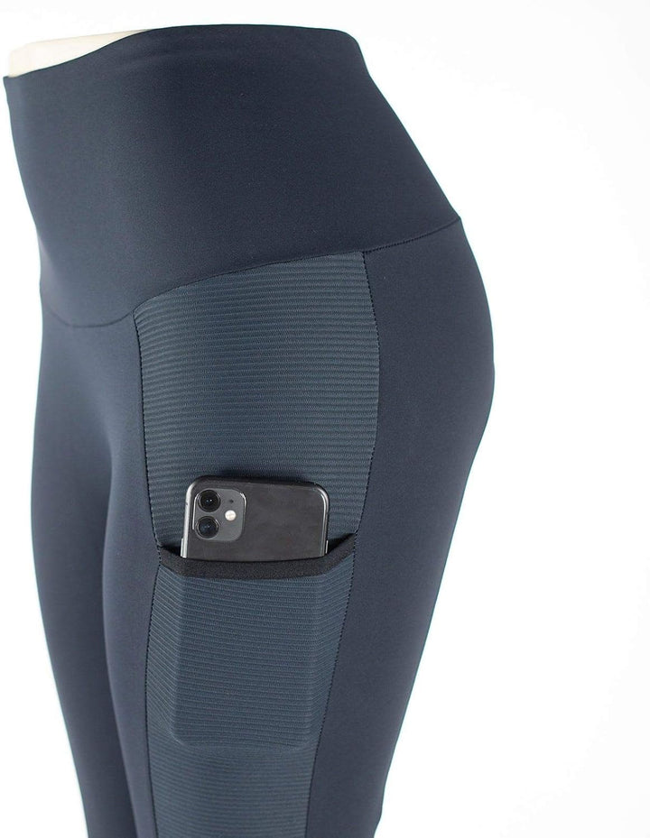 HORZE Damen Reitleggings Mathilde, High Waist Reithose mit Handytasche und Vollbesatz 40 Dunkelnavy,