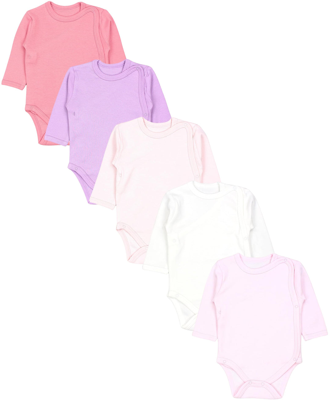 TupTam Baby Body Langarm – Wickelbody Langarm im 5er Pack aus Baumwolle für Mädchen und Jungen 56 Pu