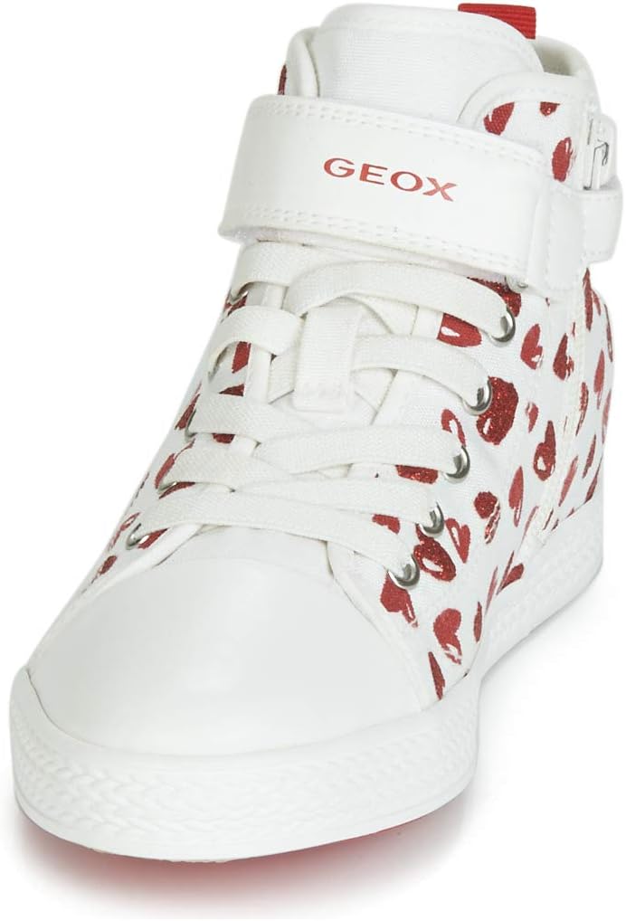 Geox Mädchen Jr Ciak Girl A Sneakers 30 EU Weiss White Red C0050, 30 EU Weiss White Red C0050