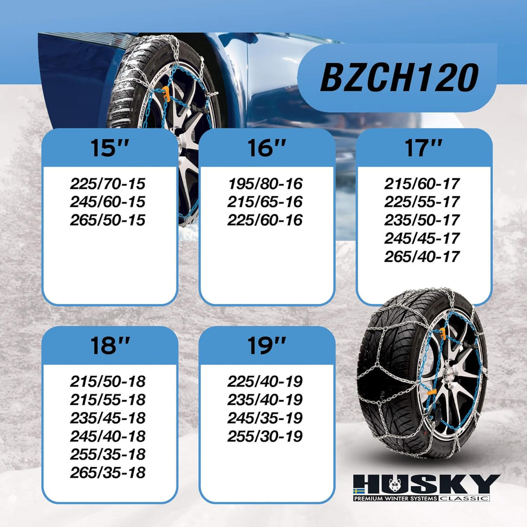 Sumex Schneeketten BUTZI 9mm. O-Norm. KN120, 1 Paar BZCH120, BZCH120