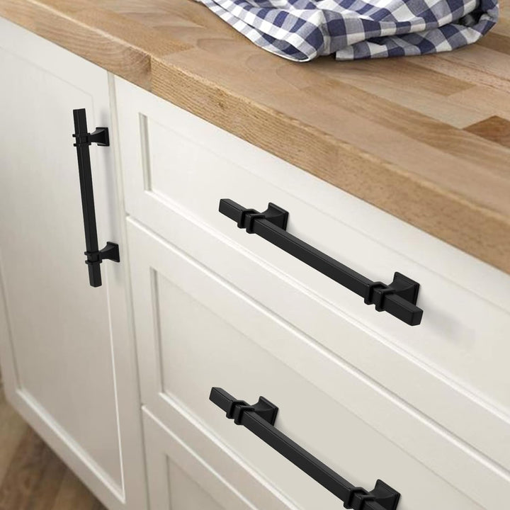 LONTAN 10 Stück Schrankgriffe Schwarz Griffe für Küchenschränke Möbelgriffe Schwarz 160mm Griffe Sch