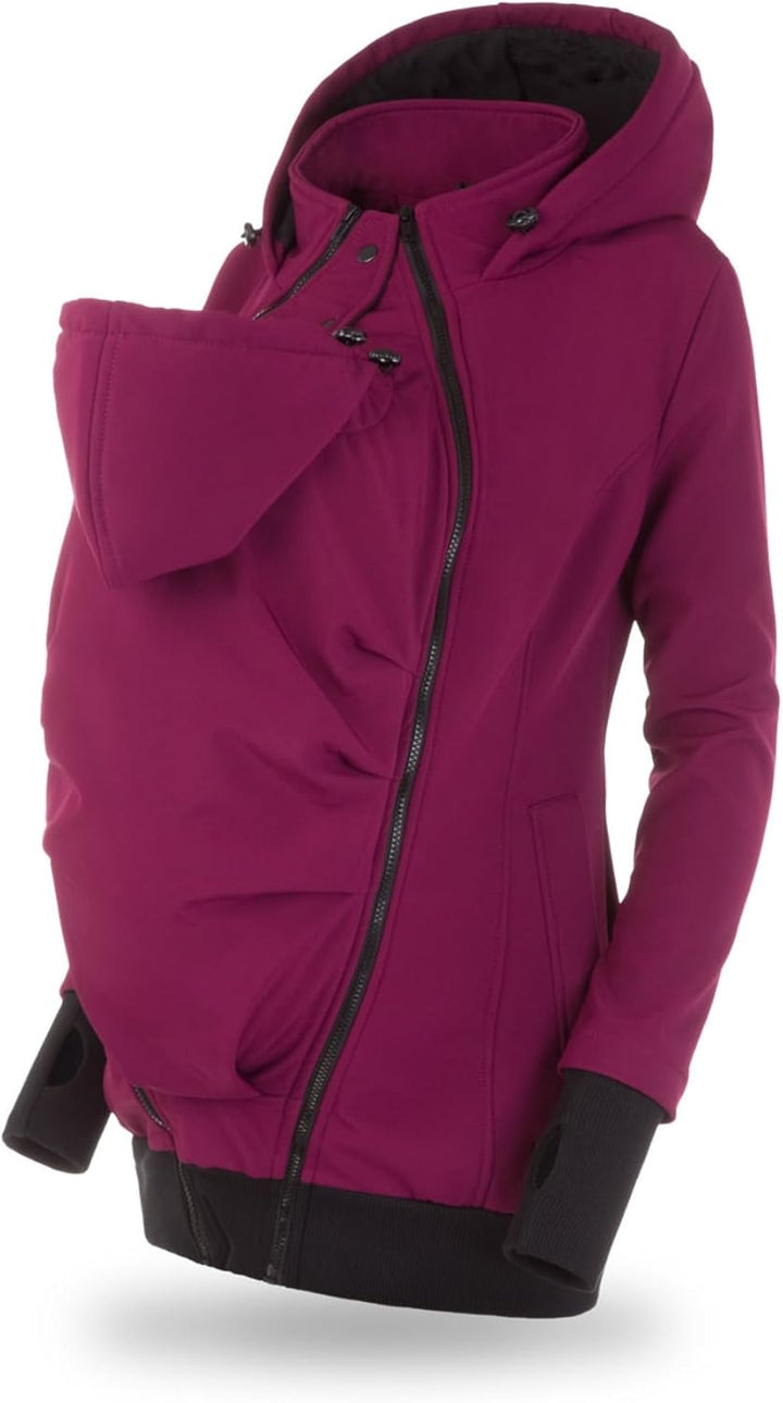 fun2bemum EVEREST 6in1 BACK/FRONT Softshell Jacke, Tragejacke, Babytragejacke,Schwangerschaftsjacke,