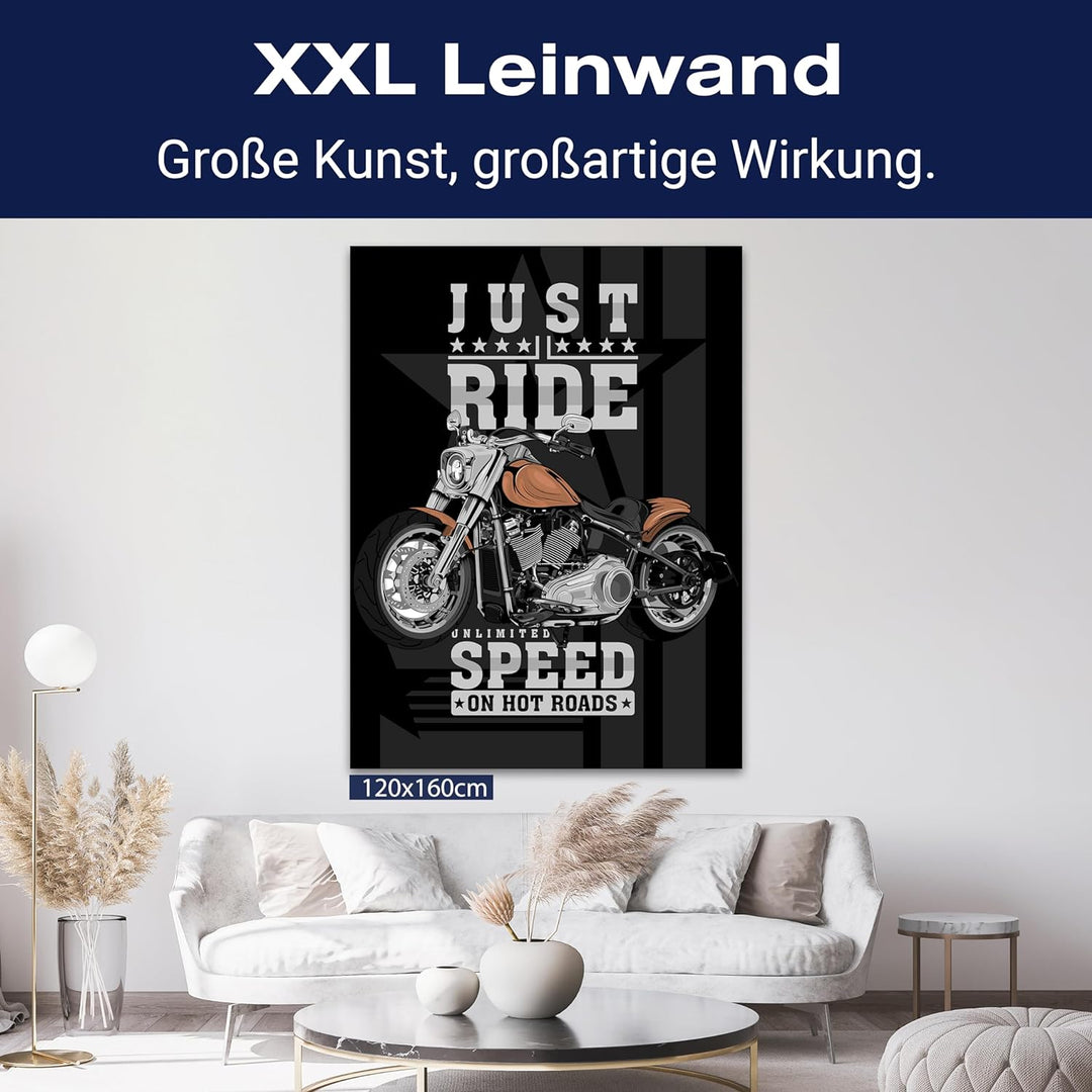 wandmotiv24 Leinwandbild Sport, 100x75cm, Hochformat, Motorrad, Deko, Bilder auf Leinwand, Wanddeko,