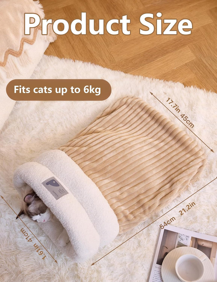 Katzenschlafsack, Kuschelsack Flauschig Halbgeschlossenes, Kuschelhöhle