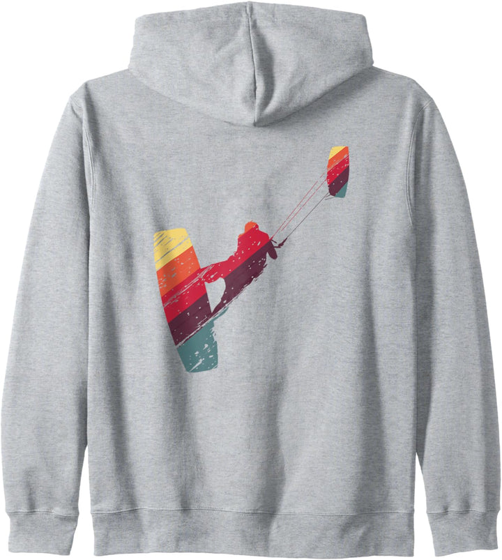 Kiteboarding Shirt mit Kitesurfer im retro vintage Look Kapuzenjacke