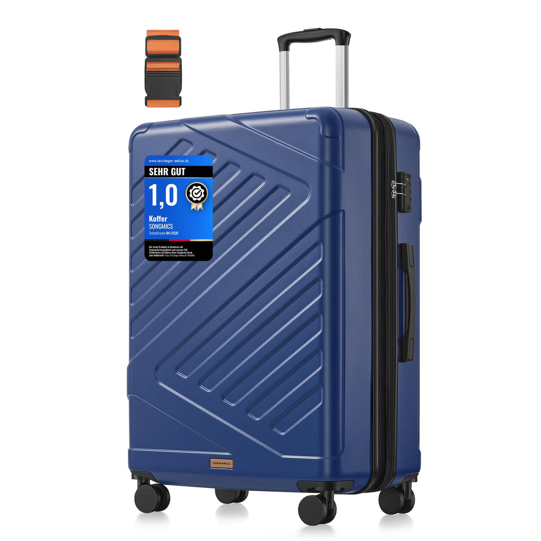 SONGMICS Koffer, Reisekoffer, Hartschalenkoffer mit TSA-Schloss, Koffergurt, ABS-Trolley, 4 Zwilling