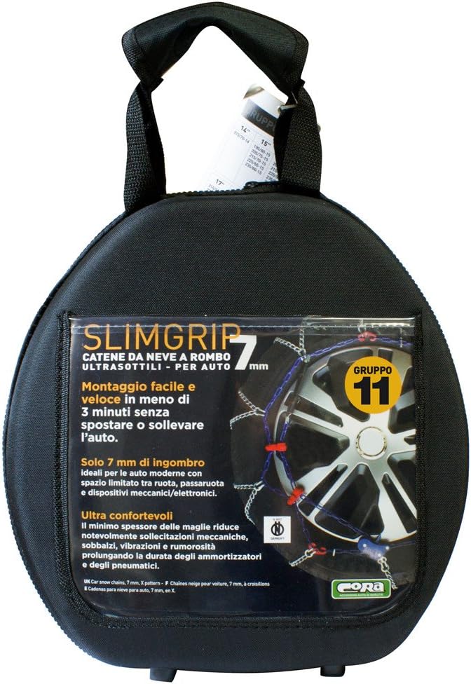 Cora 000142711 Schneeketten für Auto Slim Grip 7 mm, Gruppe 11 gruppo 11, gruppo 11