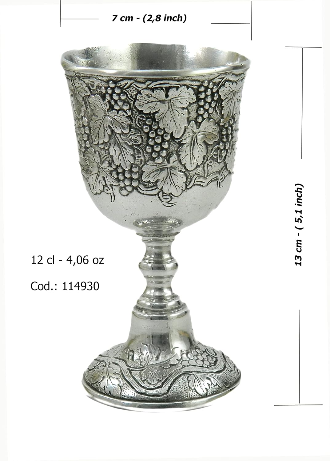 Cavagnini Italien - nein. 2 - Zinnbecher - elegante Handarbeit - alte Tradition