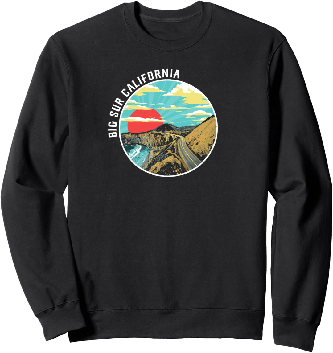 Big Sur California Highway 1 Vintage Vibe Graphic Sweatshirt