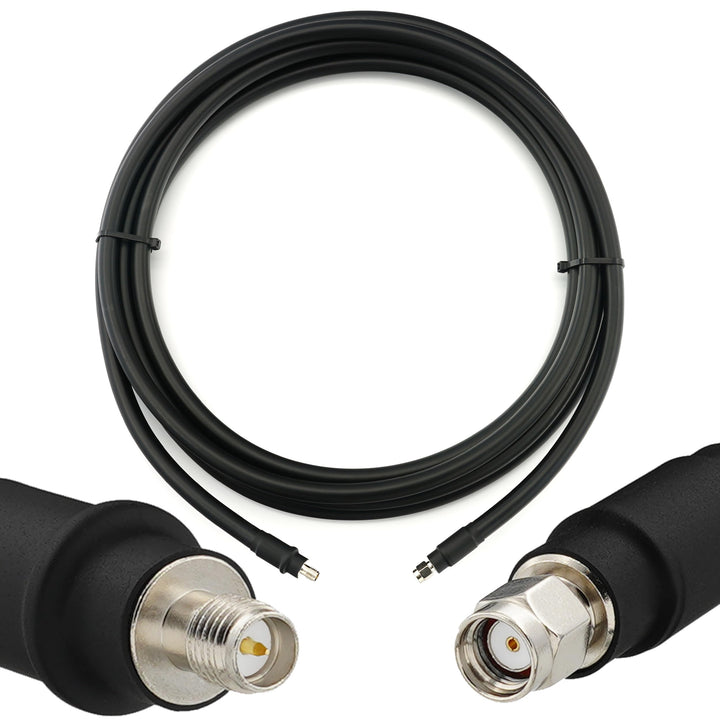 RANGEFUL 15m RP-SMA Stecker auf RP-SMA Buchse Koaxialkabel – 15 Meter 8D-FB Ultra-Verlustarmes Ø11.1