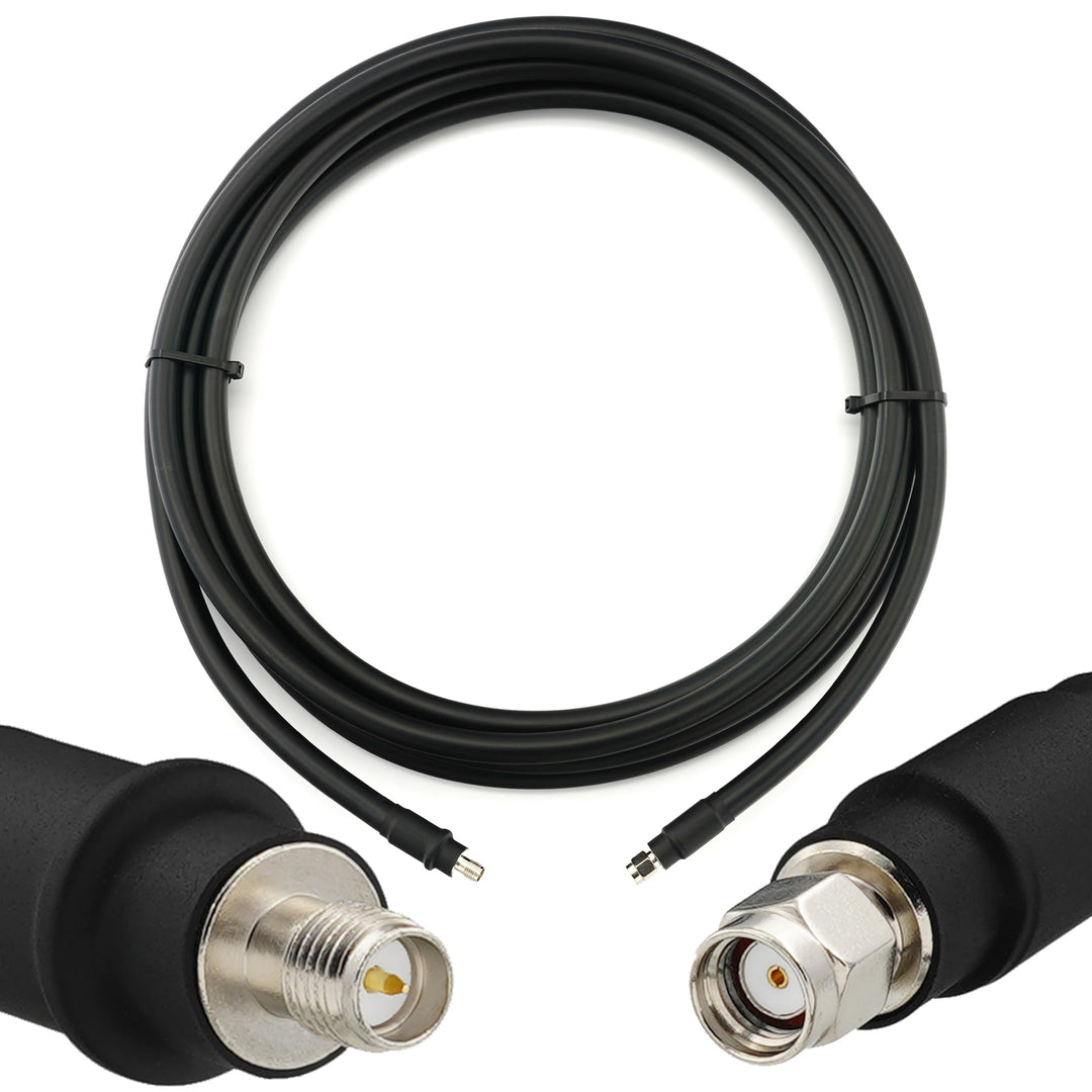 12m RP-SMA Stecker auf RP-SMA Buchse Koaxialkabel – 12 Meter 8D-FB Ultra-Verlustarmes Ø11.1mm Verlän