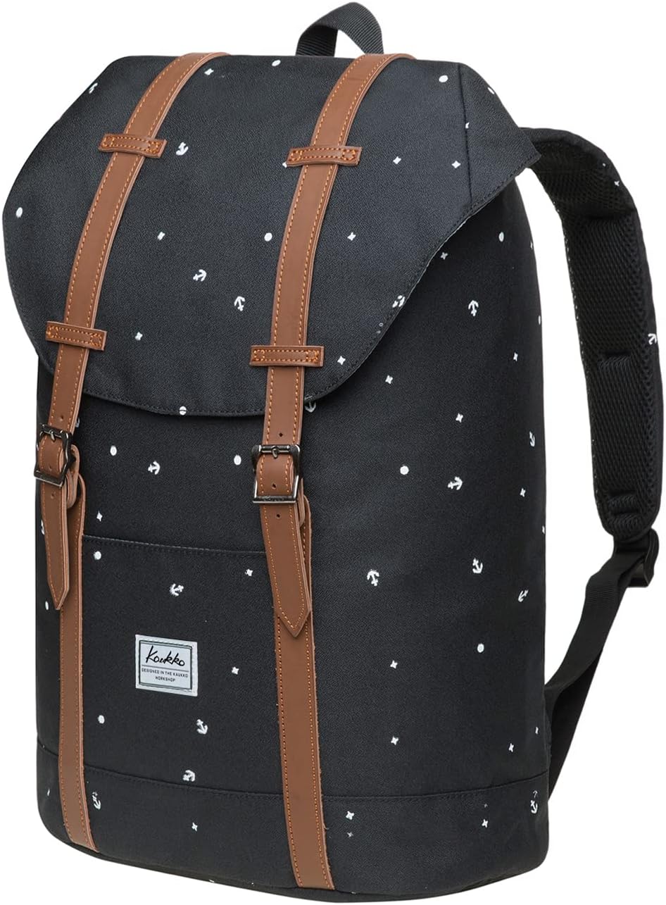KAUKKO Rucksack Klein Damen Herren Schön und Praktisch Daypack für Schule, Uni, Beruf mit 10" Laptop