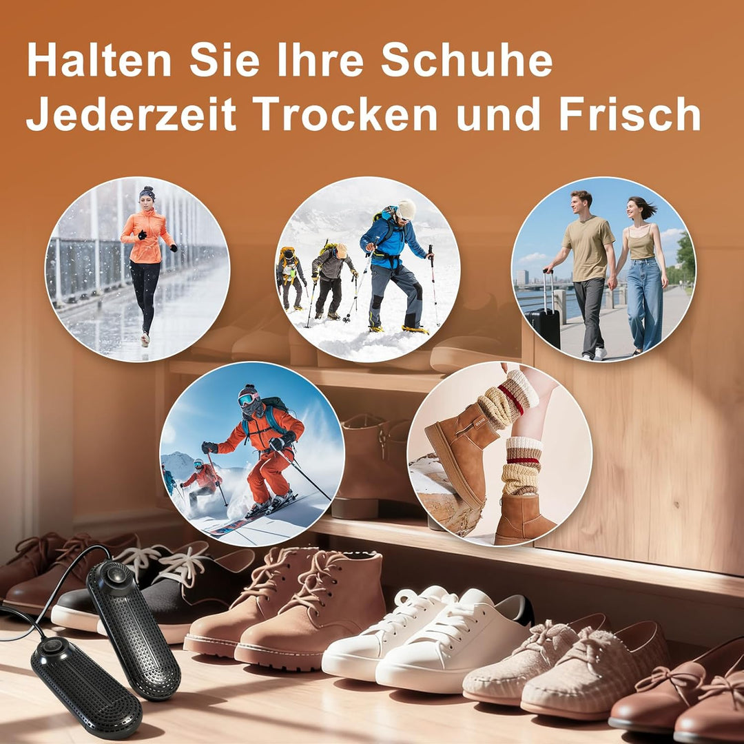 Schuhtrockner Elektrisch, Stiefeltrockner Schuh Stiefelwärmer mit Timer, Einziehbare Länge, Eingebau