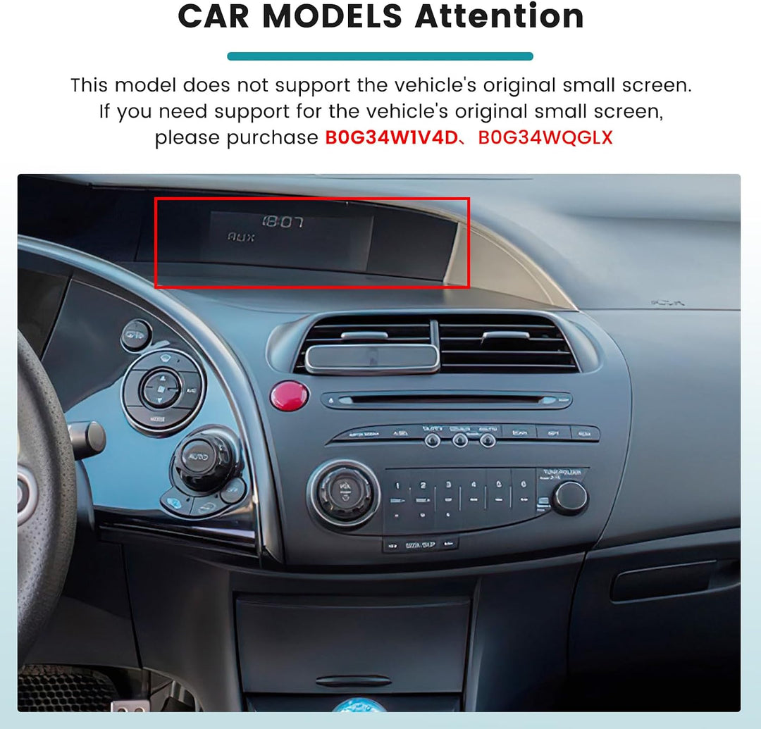 Hikity 2+64G Car Radio 2 DIN Navigation System for Honda Civic VIII 2006-2011 Wireless Carplay Andro