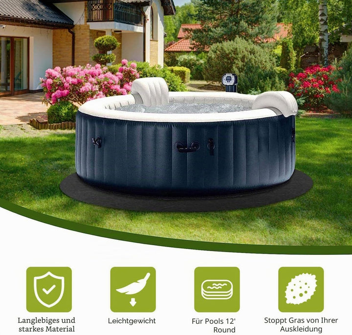 300CM Whirlpool Poolmatten Schutzboden, Pool Bodenmatte,Outdoor Poolunterlage Poolmatten Schutzboden