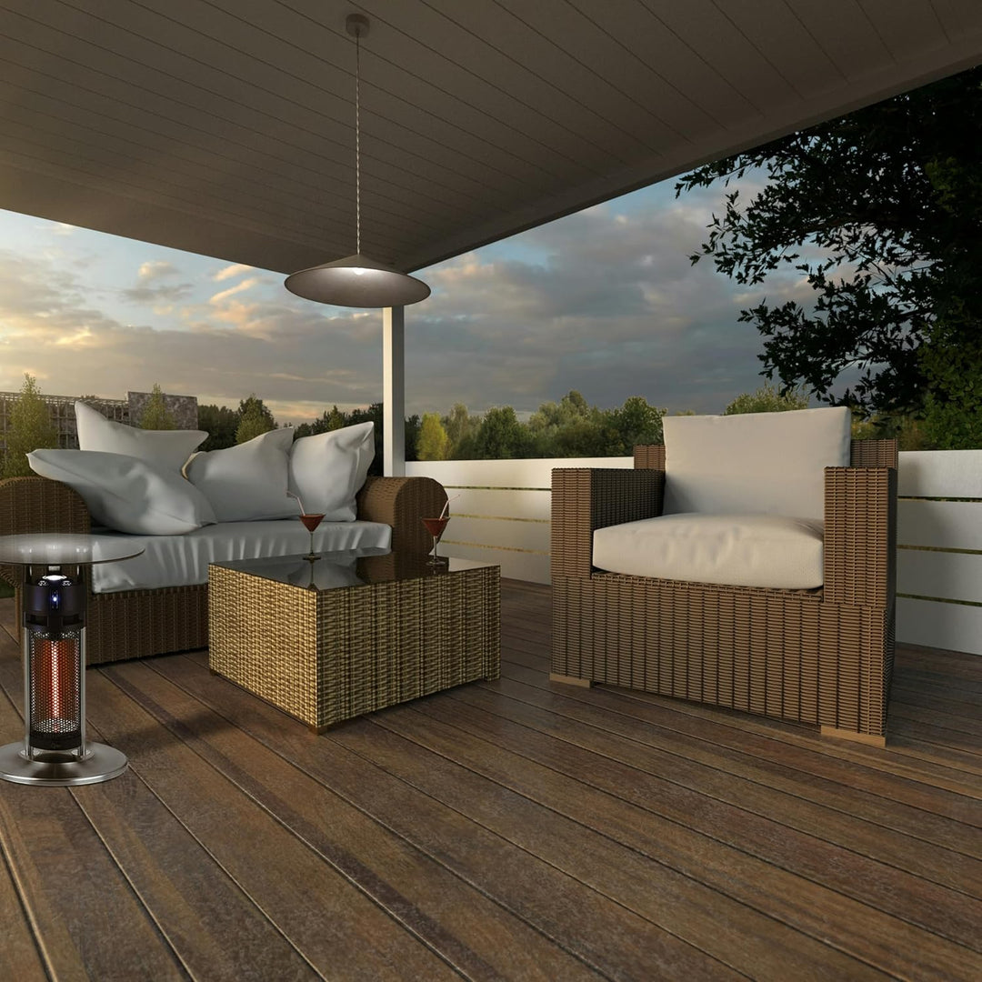 SUNTEC Bistrotisch-Heizstrahler Heat Patio 1200 glass table 65 cm [Ideal für Outdoor-Bereiche, Infra