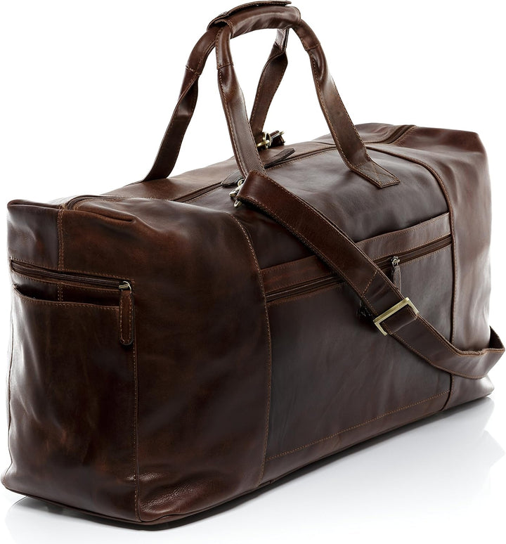 SID & VAIN XL Reisetasche Bristol aus Premium Leder I Sporttasche gross XXL gross für Herren I Weeke