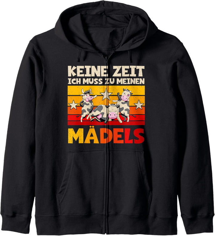 Keine Zeit Ich Muss Zu Meinen Mädels Kühe Landwirt Rinder Kapuzenjacke