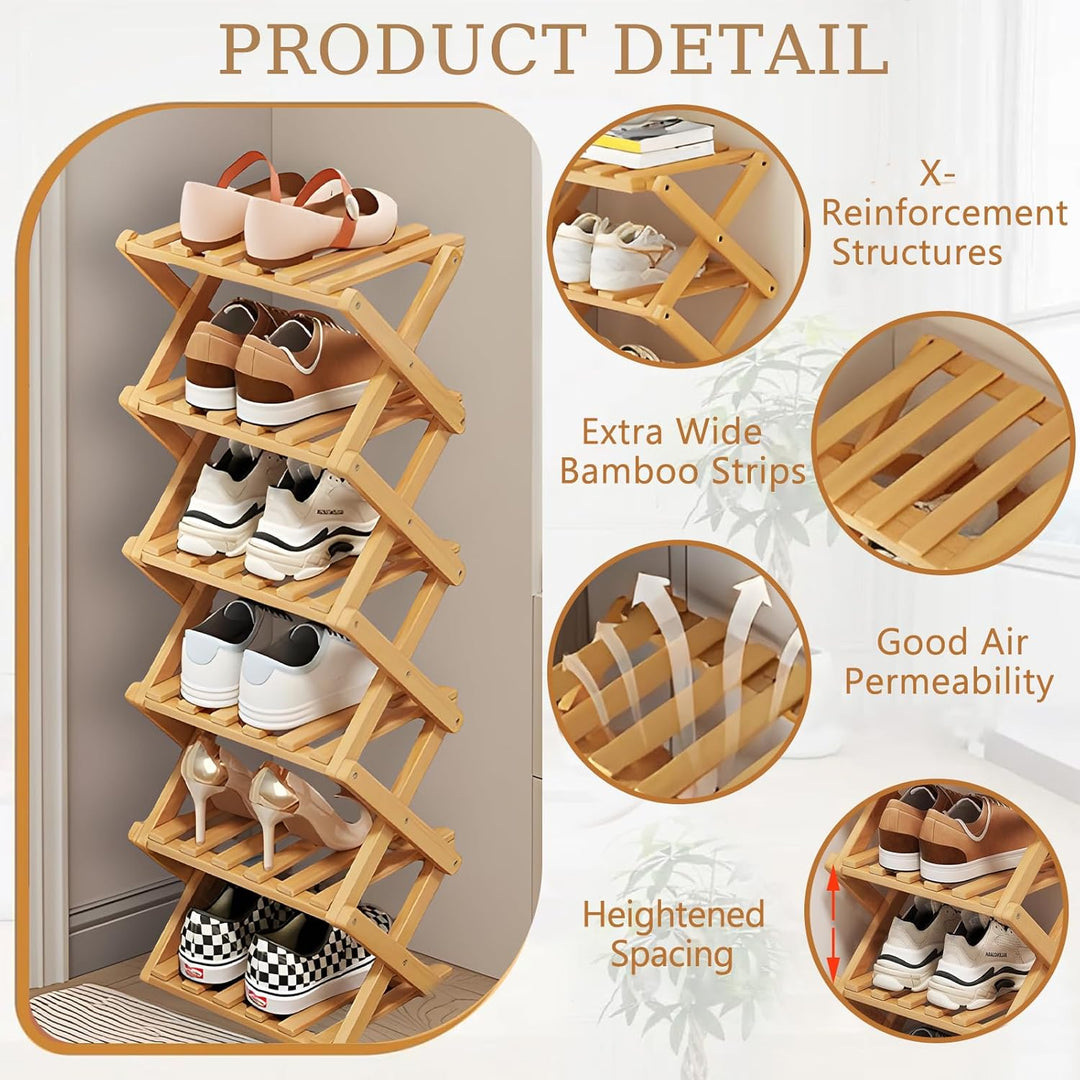 Vertikales Schuhregal, klein, faltbar, hoch, schmal, Schuhregal, schmal, Schuhaufbewahrung, Eckschuh
