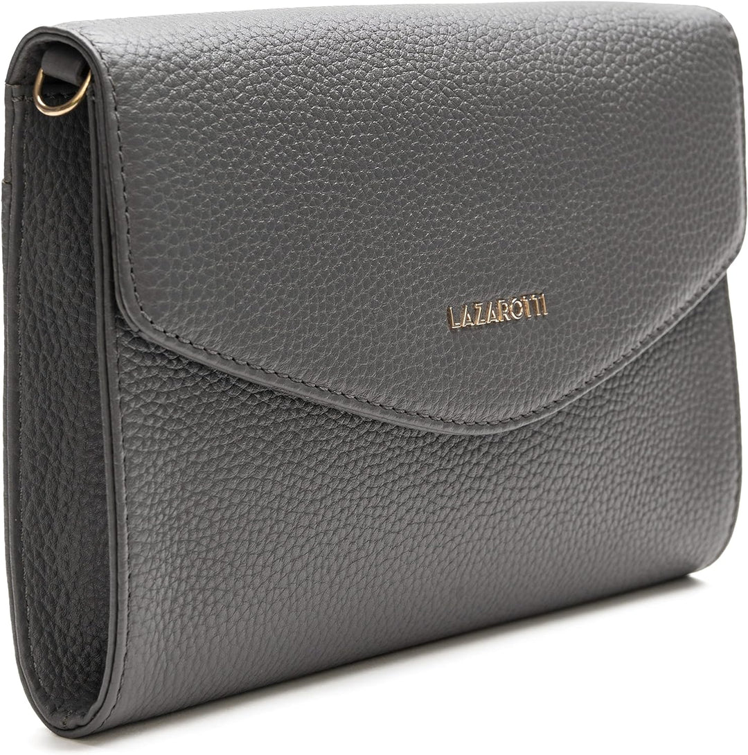 Lazarotti Bologna Leder Handtasche Damen | abnehm- & längenverstellbarer Schulterriemen | mittelgros