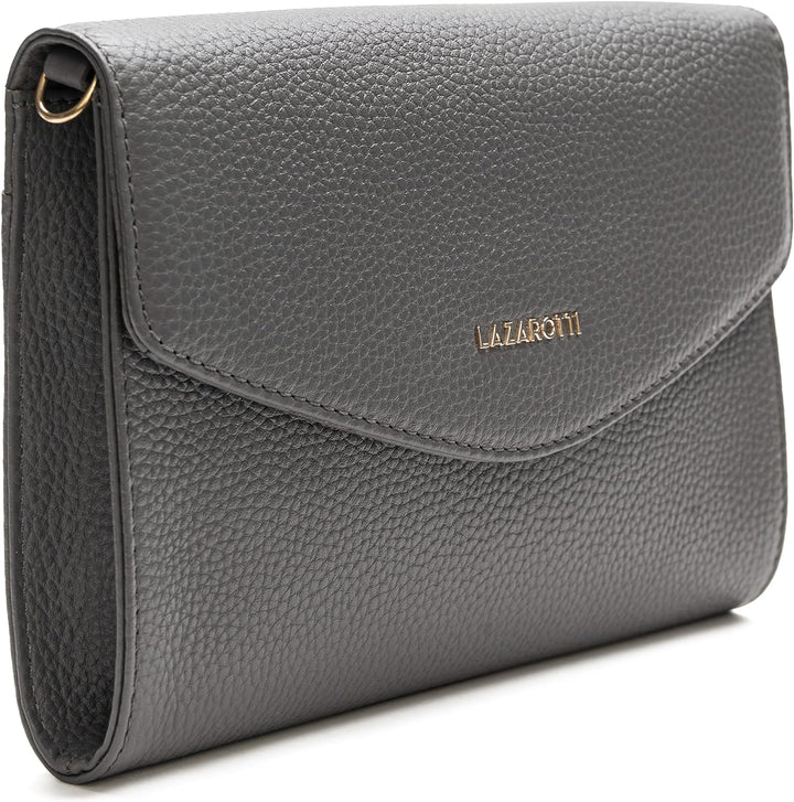 Lazarotti Bologna Leder Handtasche Damen | abnehm- & längenverstellbarer Schulterriemen | mittelgros