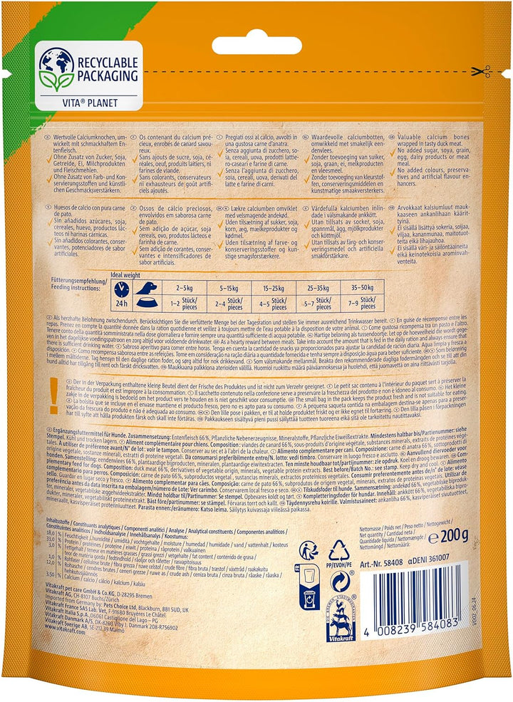 Vitakraft Entenfleischstreifen XXL, Hundesnack mit magerem Entenfleisch, im wiederverschliessbaren X