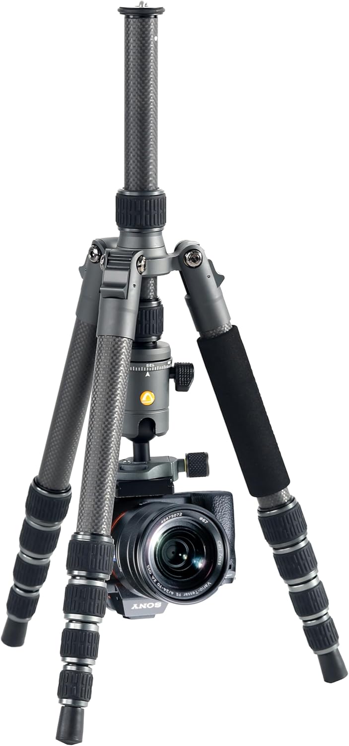 Vanguard VEO 3GO 235CB - Reisestativ aus Carbon, Silber - schwarz Tripod, Tripod