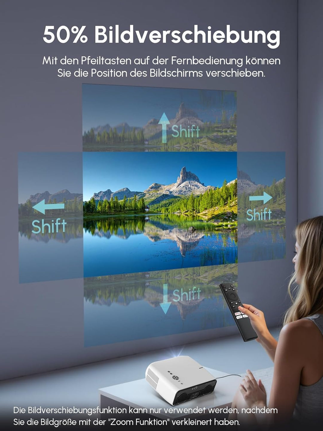 Smart 4K Beamer LED Tageslicht Projektor 2400 ANSI HDR 10 mit WiFi6 Bluetooth5.4 HDMI eARC/CEC, ToF-
