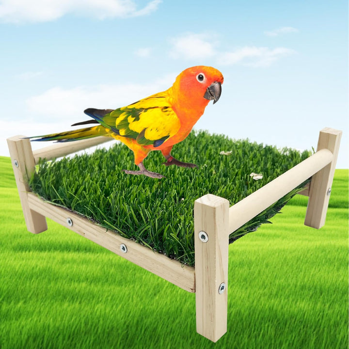 FlidRunest Vogelfutterbett, Papageien-Hängematten-Bett, Papageien-Gras-Sitzstange, Vogelsitzstange,