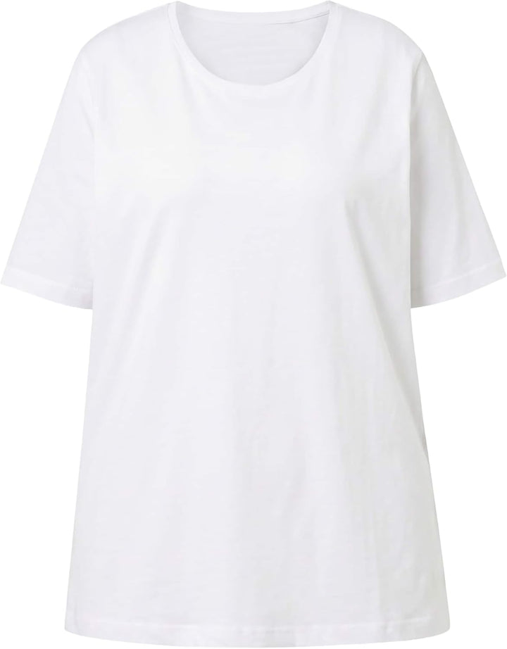 Ulla Popken Damen Basic, Rundhals T-Shirt 54-56 Schneeweiss, 54-56 Schneeweiss
