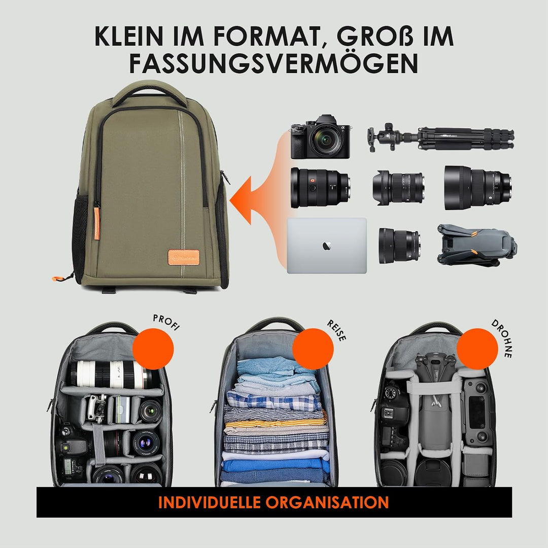 TARION Kamerarucksack Spiegelreflex Fotorucksack Wasserdicht Leicht und Kompakt Klein DSLR Rucksack